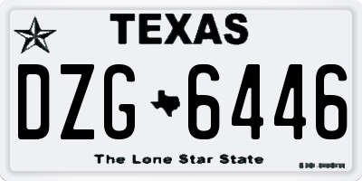 TX license plate DZG6446