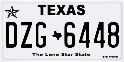 TX license plate DZG6448