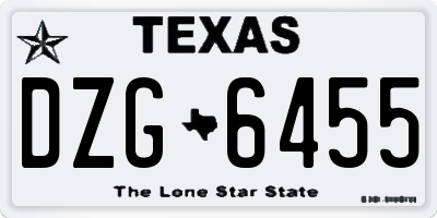 TX license plate DZG6455