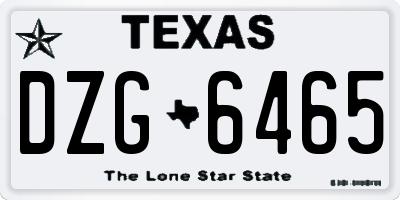 TX license plate DZG6465