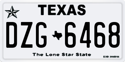 TX license plate DZG6468