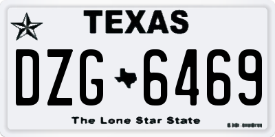TX license plate DZG6469