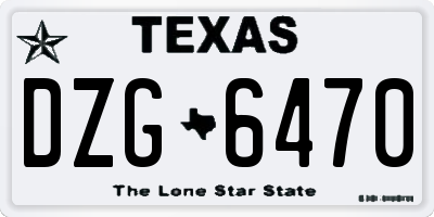 TX license plate DZG6470
