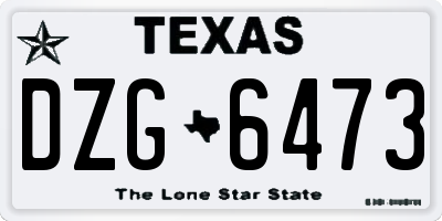 TX license plate DZG6473