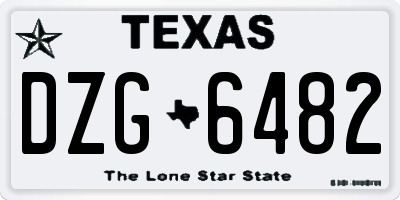 TX license plate DZG6482