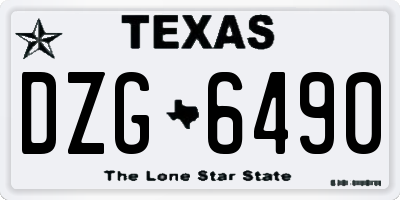 TX license plate DZG6490