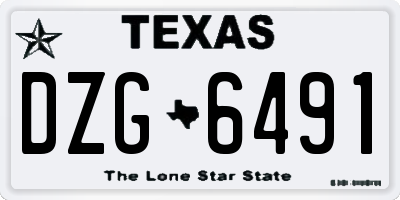 TX license plate DZG6491
