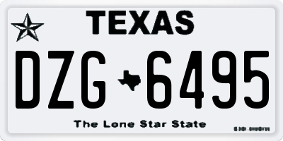TX license plate DZG6495