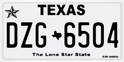 TX license plate DZG6504