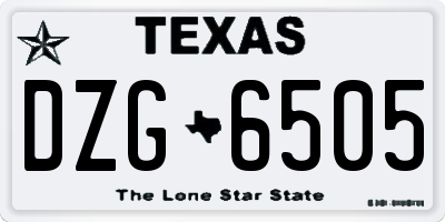 TX license plate DZG6505