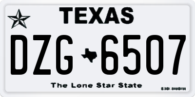 TX license plate DZG6507
