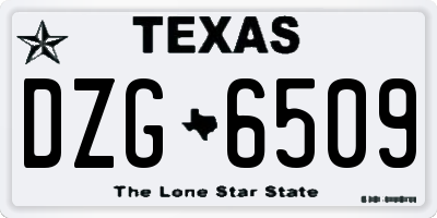 TX license plate DZG6509