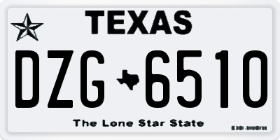 TX license plate DZG6510