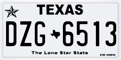 TX license plate DZG6513
