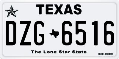 TX license plate DZG6516
