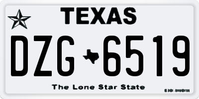 TX license plate DZG6519