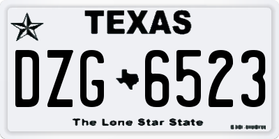 TX license plate DZG6523
