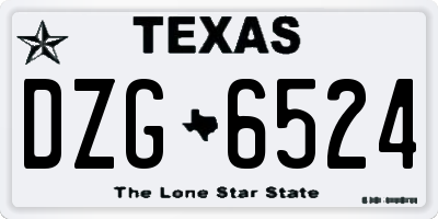 TX license plate DZG6524