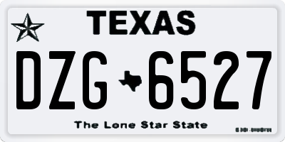 TX license plate DZG6527