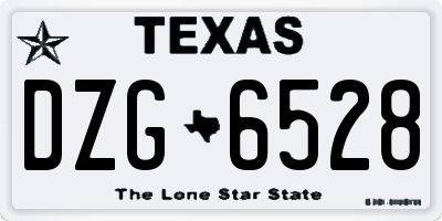 TX license plate DZG6528