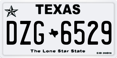TX license plate DZG6529