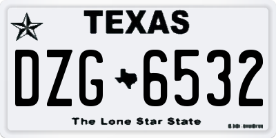 TX license plate DZG6532