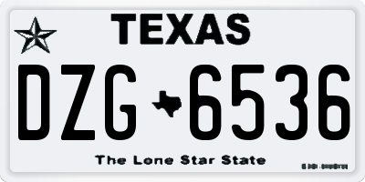 TX license plate DZG6536