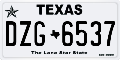 TX license plate DZG6537