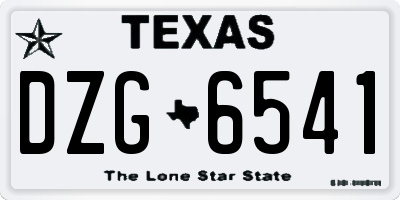 TX license plate DZG6541