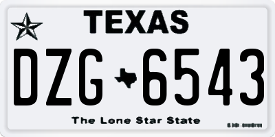 TX license plate DZG6543