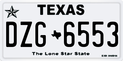 TX license plate DZG6553