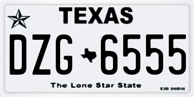 TX license plate DZG6555