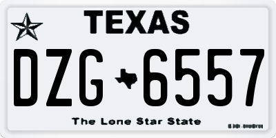 TX license plate DZG6557