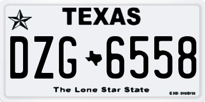 TX license plate DZG6558