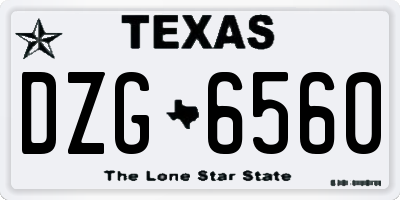 TX license plate DZG6560