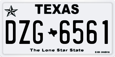 TX license plate DZG6561