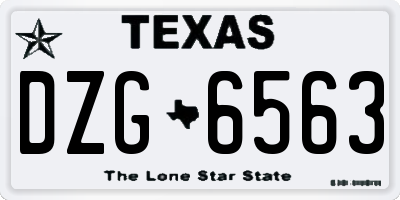 TX license plate DZG6563