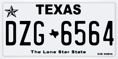 TX license plate DZG6564