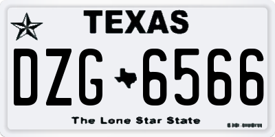 TX license plate DZG6566