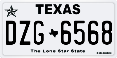 TX license plate DZG6568