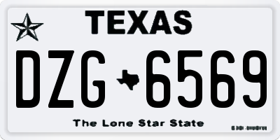 TX license plate DZG6569