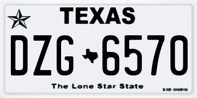 TX license plate DZG6570