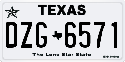 TX license plate DZG6571