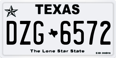 TX license plate DZG6572