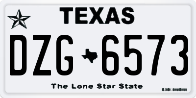 TX license plate DZG6573