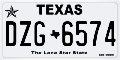 TX license plate DZG6574
