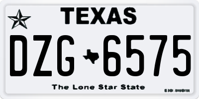 TX license plate DZG6575