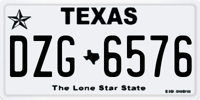 TX license plate DZG6576
