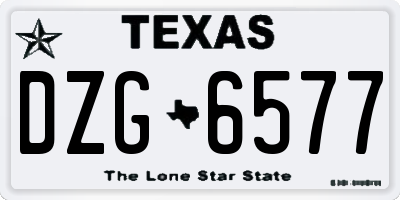 TX license plate DZG6577