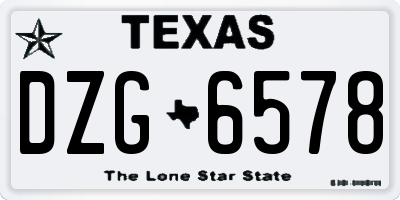 TX license plate DZG6578